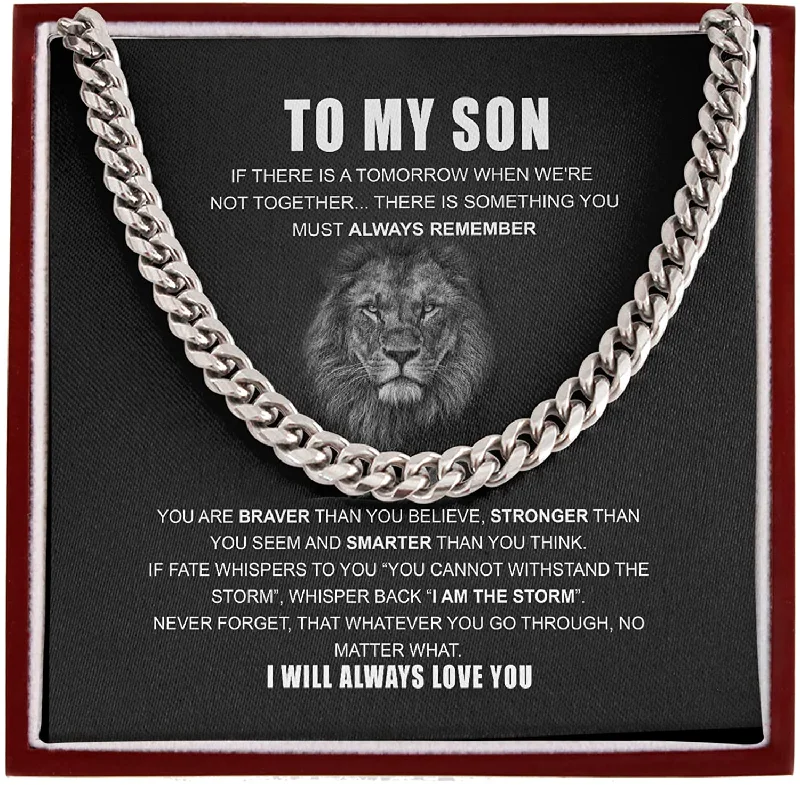 Exclusive Jewelry Sale – Grab Timeless Pieces Now To My Son Necklace From Mom - Fathers Day Gift To My Son From Mom Cuban Chain For Men Gift Cuban Link Chain From Dad