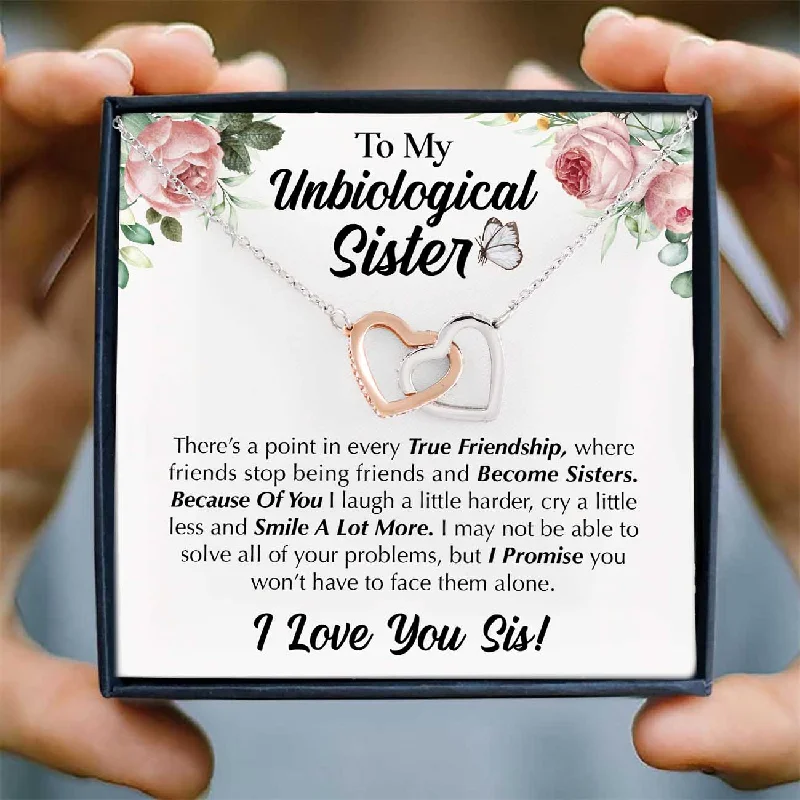 Shop Signature Jewelry Styles At Exclusive Prices To My Unbiological Sister Heart Necklace - I Smile A Lot More Gift for Sister