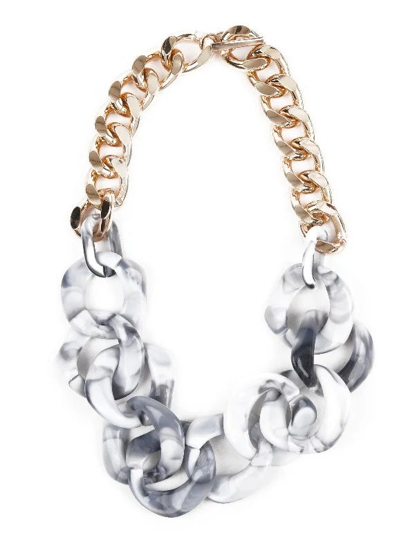 Get Your Favorite Jewelry At The Best Price Odette Women Unique Grey And Gold Chain Neck Piece