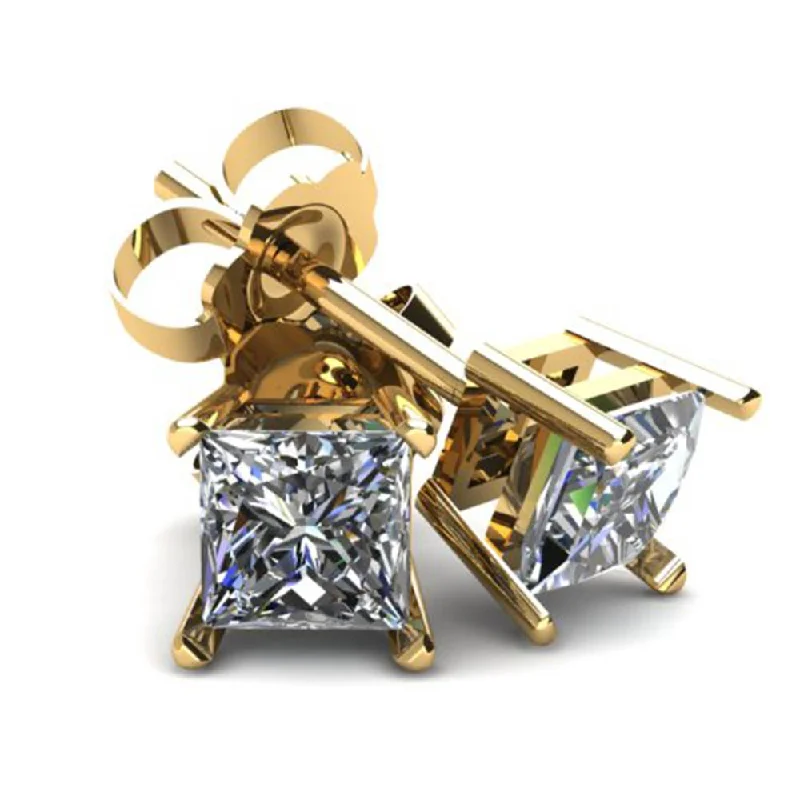 Exclusive Jewelry Discounts – Shop Now For Savings 1.00Ct Square Princess Cut Natural Diamond Stud Earrings in 14K Gold Basket Setting Exclusive Jewelry Discounts – Shop Now For Savings 1.00Ct Square Princess Cut Natural Diamond Stud Earrings in 14K Gold Basket Setting