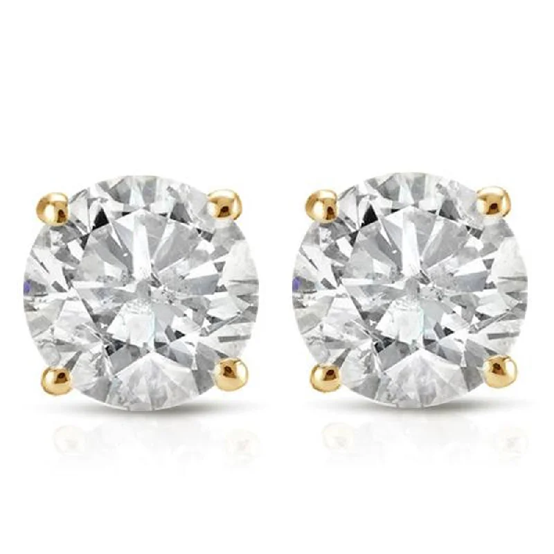 Waterproof Stainless Steel Jewelry For Lasting Beauty 1 1/2 ct Round Diamond Stud Earrings in 14K Yellow Gold with Screw Backs Waterproof Stainless Steel Jewelry For Lasting Beauty 1 1/2 ct Round Diamond Stud Earrings in 14K Yellow Gold with Screw Backs