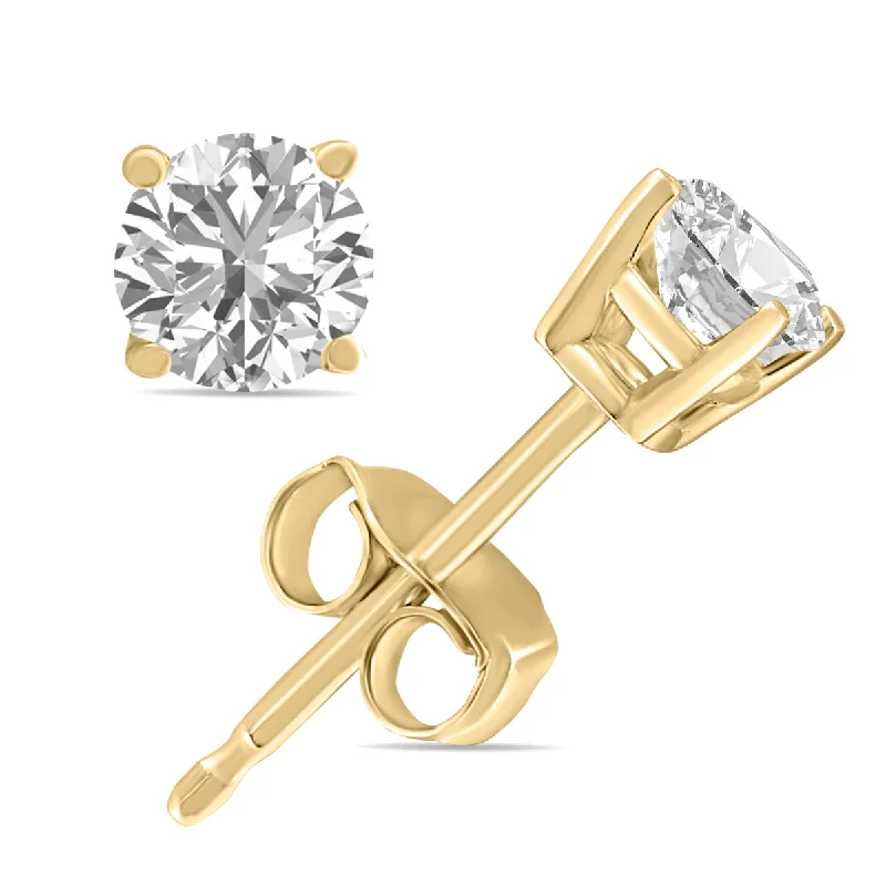 Upgrade Your Jewelry Collection For Less 1/4 Carat Tw Lab Grown Diamond Round Solitaire Stud Earrings In 14K Yellow Gold Upgrade Your Jewelry Collection For Less 1/4 Carat Tw Lab Grown Diamond Round Solitaire Stud Earrings In 14K Yellow Gold