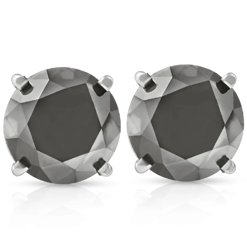 Affordable Glamour – Premium Jewelry At Special Prices 3 TCW 14k White Gold Round Black Diamond Stud Earrings Affordable Glamour – Premium Jewelry At Special Prices 3 TCW 14k White Gold Round Black Diamond Stud Earrings