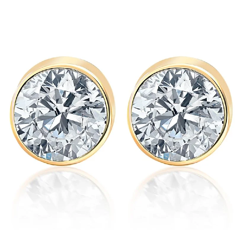 Must-Have Jewelry Pieces At Reduced Prices .33Ct Round Brilliant Cut Natural Quality VS2-SI1 Diamond Stud Earrings in 14K Gold Round Bezel Setting Must-Have Jewelry Pieces At Reduced Prices .33Ct Round Brilliant Cut Natural Quality VS2-SI1 Diamond Stud Earrings in 14K Gold Round Bezel Setting