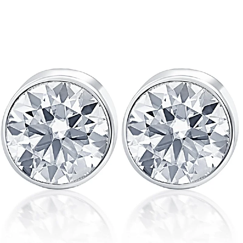 Handcrafted Beauty At Affordable Prices .40Ct Round Brilliant Cut Natural Diamond Stud Earrings in 14K Gold Round Bezel Setting Handcrafted Beauty At Affordable Prices .40Ct Round Brilliant Cut Natural Diamond Stud Earrings in 14K Gold Round Bezel Setting