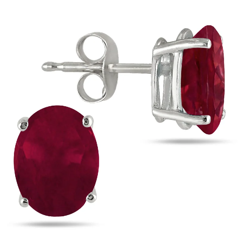 Sparkle For Less – Shop Our Limited-Time Jewelry Deals 5X3Mm All Natural Oval Ruby Stud Earrings In .925 Sterling Silver