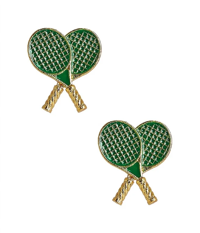 Once-A-Year Jewelry Deals – Shop Before They’Re Gone Double Tennis Racket Stud Earrings In Green Once-A-Year Jewelry Deals – Shop Before They’Re Gone Double Tennis Racket Stud Earrings In Green