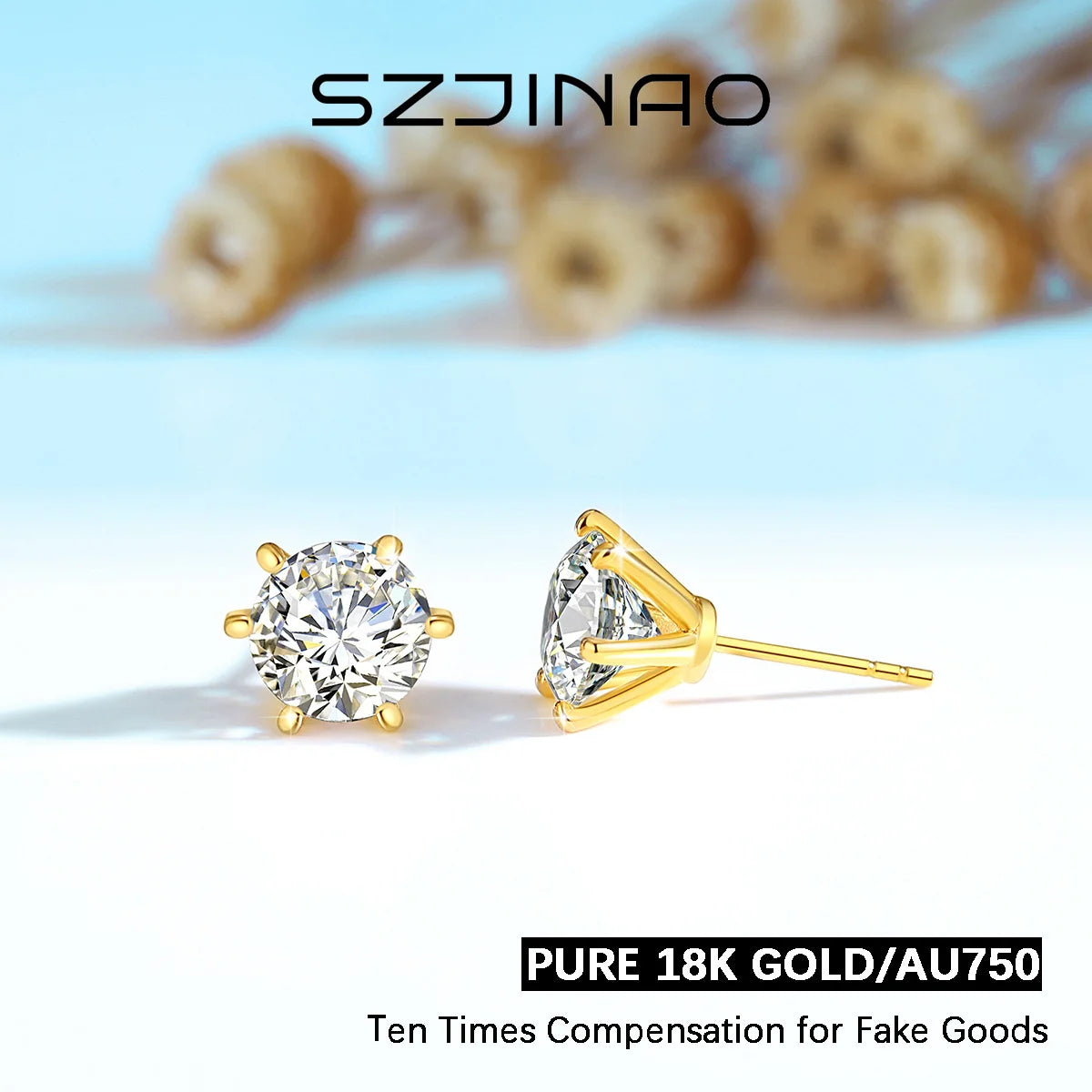 Buy More, Save More On Stunning Jewelry Pieces Genuine 18K Solid Gold Moissanite Earrings Sparkling Diamond Stud Earrings D VVS for Women Wedding Anniversaries High Jewelry Buy More, Save More On Stunning Jewelry Pieces Genuine 18K Solid Gold Moissanite Earrings Sparkling Diamond Stud Earrings D VVS for Women Wedding Anniversaries High Jewelry