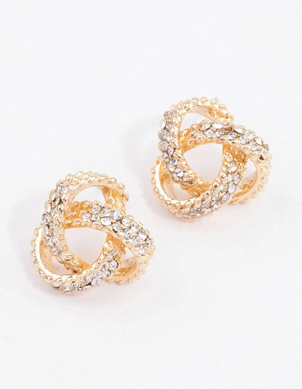 Glamorous Jewelry, Glamorous Deals – Shop Now Gold Multi Diamante Stud Earrings