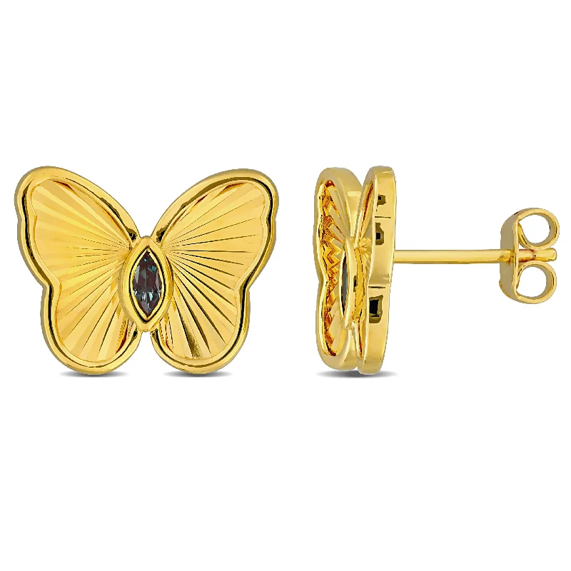 Dainty And Elegant Jewelry Now At Reduced Prices Mimi & Max 1/4ct TGW Marquise-Cut Created Alexandrite Butterfly Stud Earrings Yellow Silver Dainty And Elegant Jewelry Now At Reduced Prices Mimi & Max 1/4ct TGW Marquise-Cut Created Alexandrite Butterfly Stud Earrings Yellow Silver
