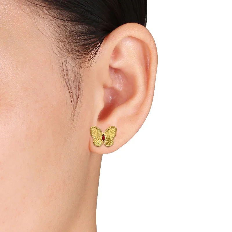 Affordable Luxury Jewelry – Style At A Great Price Mimi & Max 1/5ct TGW Marquise-Cut Garnet Butterfly Stud Earrings Yellow Silver Affordable Luxury Jewelry – Style At A Great Price Mimi & Max 1/5ct TGW Marquise-Cut Garnet Butterfly Stud Earrings Yellow Silver