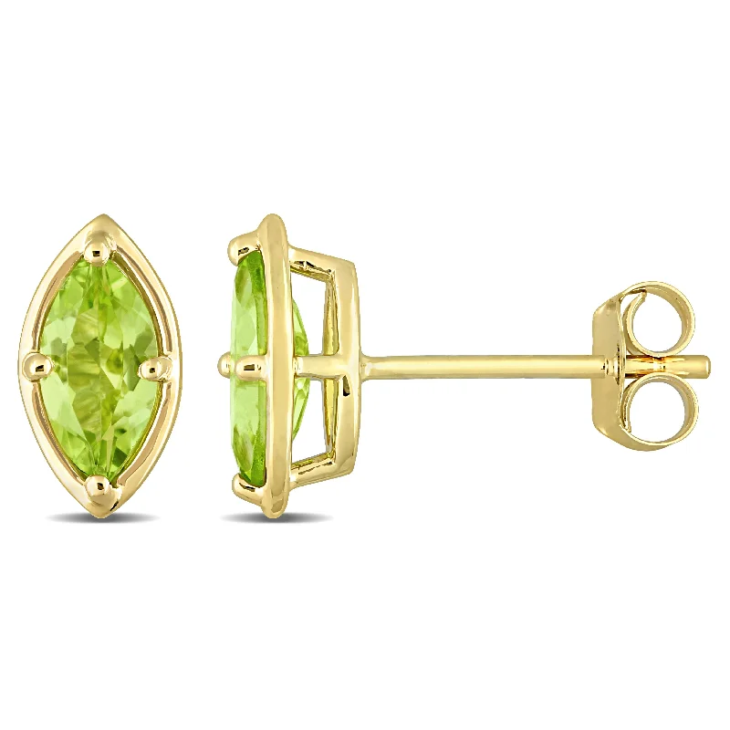 Affordable Glamour – Premium Jewelry For Less Mimi & Max 4/5ct TGW Marquise Peridot Stud Earrings in 14k Yellow Gold Affordable Glamour – Premium Jewelry For Less Mimi & Max 4/5ct TGW Marquise Peridot Stud Earrings in 14k Yellow Gold