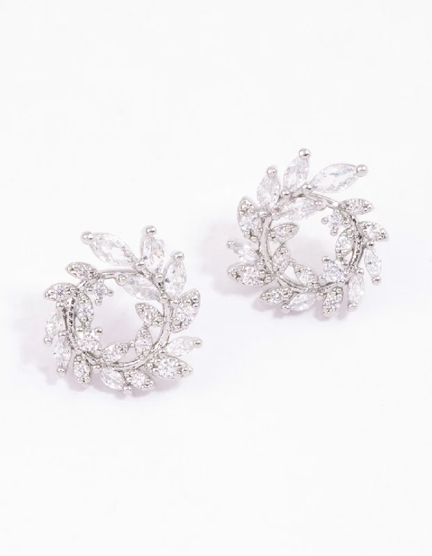 Stunning Jewelry At Even More Stunning Prices Rhodium Mini Wreath Stud Earrings
