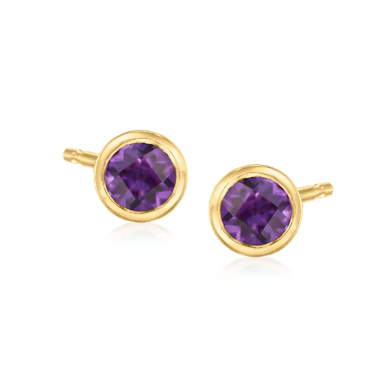 Luxury Jewelry Without The Luxury Price Tag Ross-Simons Amethyst Stud Earrings in 14kt Yellow Gold