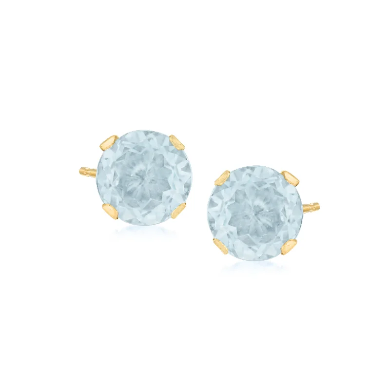 Luxury Handcrafted Jewelry For Elegant Looks Ross-Simons Aquamarine Martini Stud Earrings in 14kt Yellow Gold Luxury Handcrafted Jewelry For Elegant Looks Ross-Simons Aquamarine Martini Stud Earrings in 14kt Yellow Gold