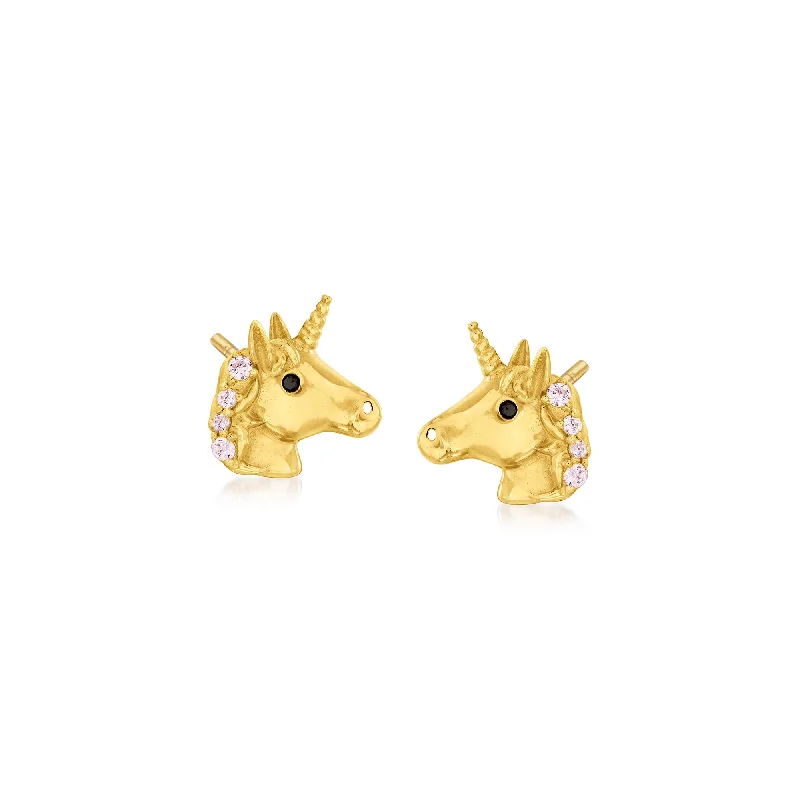 Elevate Your Jewelry Collection With Limited-Time Savings Ross-Simons Child's Pink and Black Cz-Accented Tiny Unicorn Stud Earrings in 14kt Yellow Gold Elevate Your Jewelry Collection With Limited-Time Savings Ross-Simons Child's Pink and Black Cz-Accented Tiny Unicorn Stud Earrings in 14kt Yellow Gold