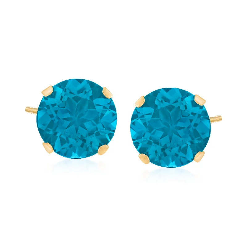 Affordable Gold-Plated Jewelry For Modern Fashion Ross-Simons London Blue Topaz Martini Stud Earrings in 14kt Yellow Gold Affordable Gold-Plated Jewelry For Modern Fashion Ross-Simons London Blue Topaz Martini Stud Earrings in 14kt Yellow Gold