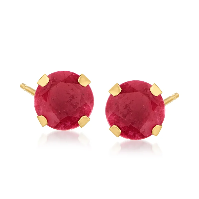 Elevate Your Outfit With Discounted Statement Jewelry Ross-Simons Ruby Martini Stud Earrings in 14kt Yellow Gold Elevate Your Outfit With Discounted Statement Jewelry Ross-Simons Ruby Martini Stud Earrings in 14kt Yellow Gold
