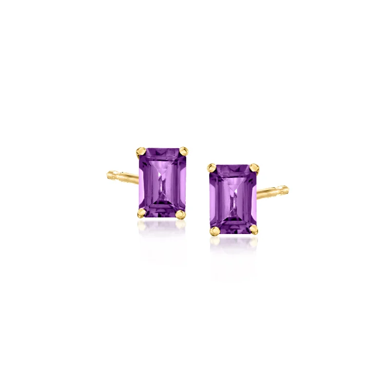 Jewelry Flash Sale – Stylish Designs At Unbeatable Rates RS Pure by Ross-Simons Amethyst Stud Earrings in 14kt Yellow Gold Jewelry Flash Sale – Stylish Designs At Unbeatable Rates RS Pure by Ross-Simons Amethyst Stud Earrings in 14kt Yellow Gold