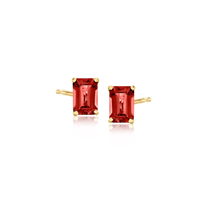 Premium Jewelry, Premium Discounts – Act Fast RS Pure by Ross-Simons Garnet Stud Earrings in 14kt Yellow Gold Premium Jewelry, Premium Discounts – Act Fast RS Pure by Ross-Simons Garnet Stud Earrings in 14kt Yellow Gold