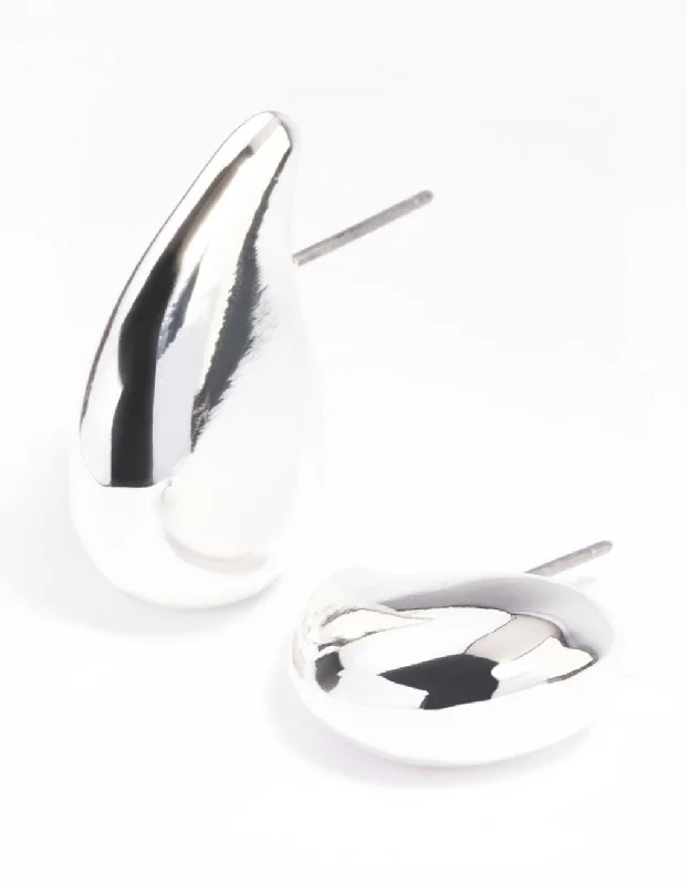 High-End Sparkle, Low-End Prices – Jewelry Sale Live Silver Plated Smooth Teardrop Stud Earrings High-End Sparkle, Low-End Prices – Jewelry Sale Live Silver Plated Smooth Teardrop Stud Earrings
