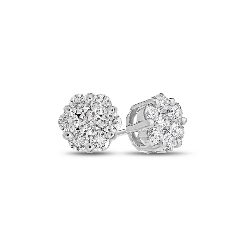 Your Perfect Accessory Now At The Best Price Suzy Levian 14k White Gold White Diamond Cluster Stud Earrings Your Perfect Accessory Now At The Best Price Suzy Levian 14k White Gold White Diamond Cluster Stud Earrings