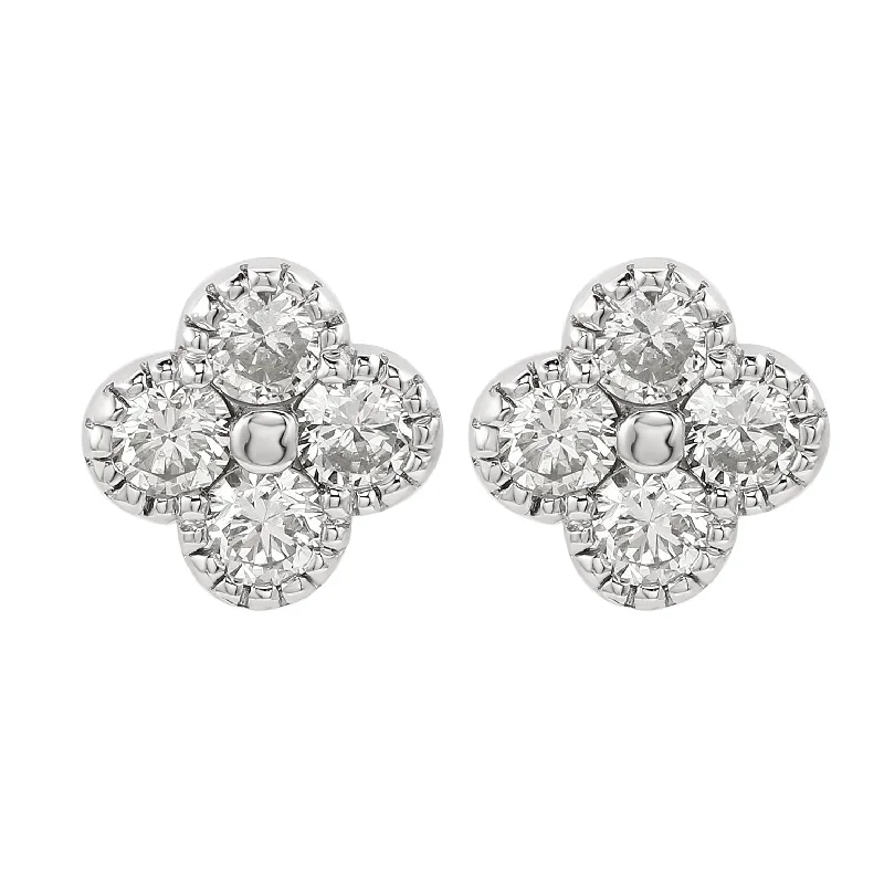 Stunning Jewelry Pieces At The Lowest Prices Ever Suzy Levian White Gold 7/10 CTTW Diamond Clover Stud Earrings Stunning Jewelry Pieces At The Lowest Prices Ever Suzy Levian White Gold 7/10 CTTW Diamond Clover Stud Earrings