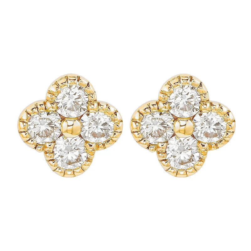 Jewelry Flash Sale – Stylish Designs At Unbeatable Rates Suzy Levian Yellow Gold 7/10 CTTW Diamond Clover Stud Earrings Jewelry Flash Sale – Stylish Designs At Unbeatable Rates Suzy Levian Yellow Gold 7/10 CTTW Diamond Clover Stud Earrings