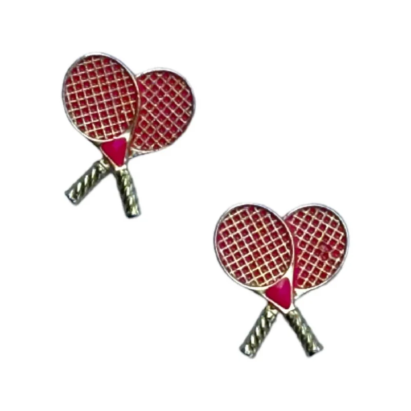 Jewelry Clearance – Final Chance To Save Big Women's Double Tennis Racket Stud Earrings In Bright Pink Jewelry Clearance – Final Chance To Save Big Women's Double Tennis Racket Stud Earrings In Bright Pink