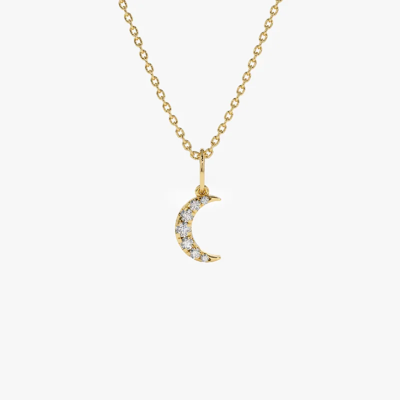 Clearance Sale On High-End Jewelry Collections 14k Dainty Crescent Moon Diamond Charm