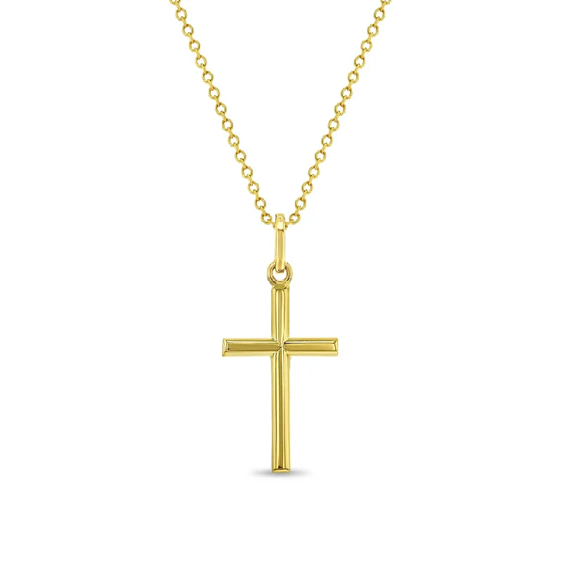 Fine Jewelry, Limited-Time Offers Available 14k Gold Classic Stick Cross Baby / Kids / Teen Pendant/Necklace