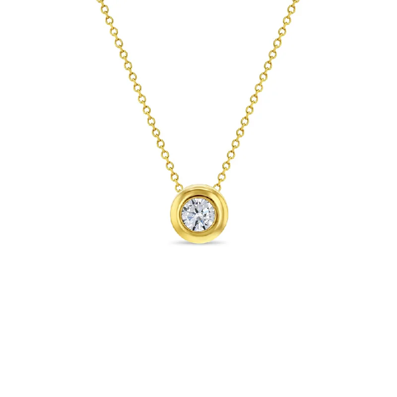 Get Ready To Sparkle – Special Jewelry Discounts 14k Gold Clear Hidden Halo CZ Toddler / Kids / Girls Pendant/Necklace