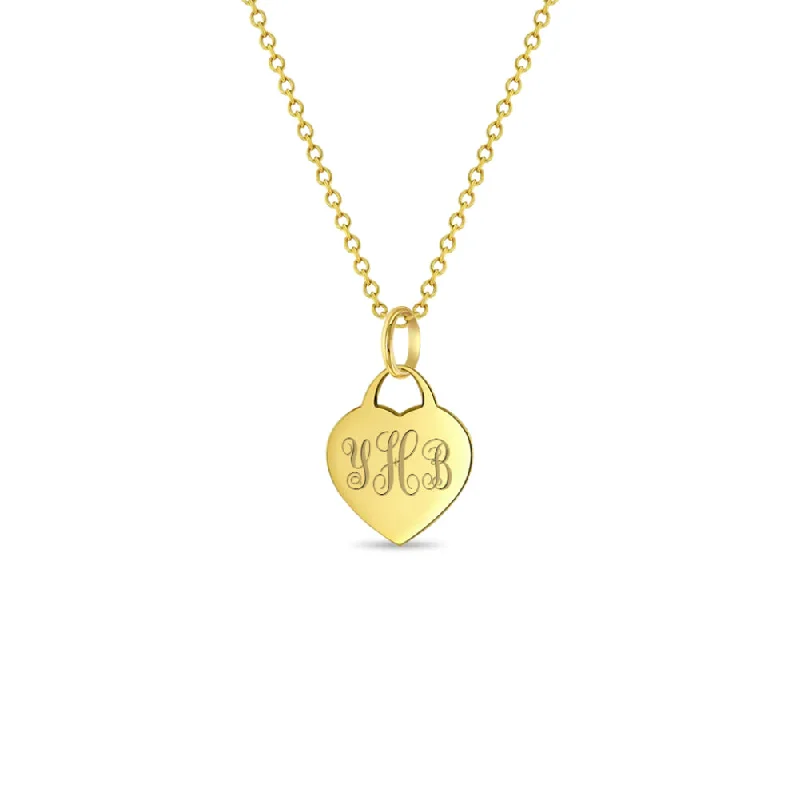 Don't Miss Our Biggest Jewelry Sale Of The Season 14k Gold Engravable Heart Tag ID Kids / Teen Pendant/Necklace