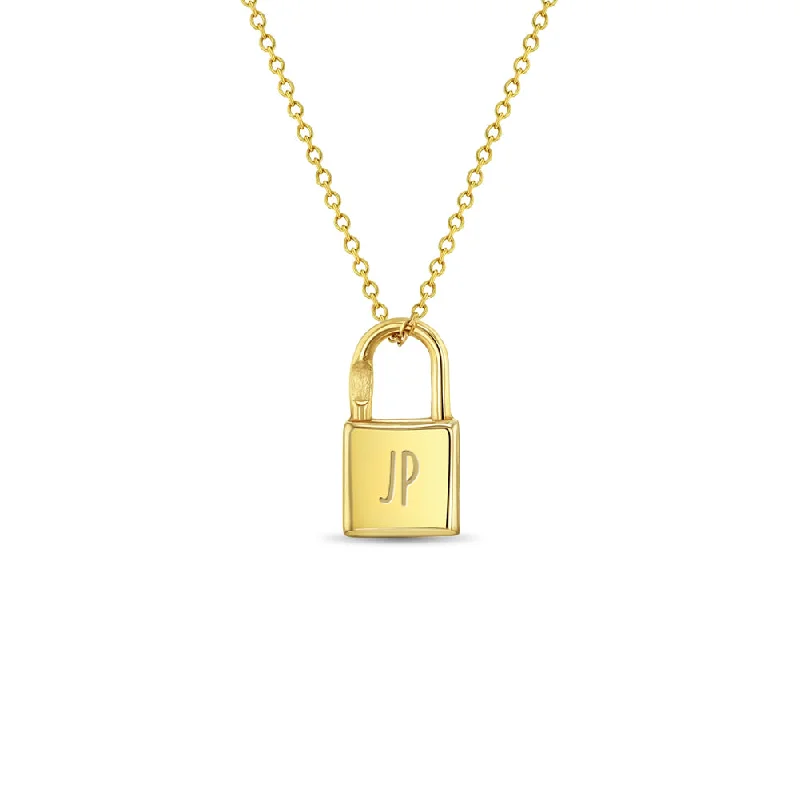 Jewelry Deals That Sparkle – Shop Today 14k Gold Engravable Lock Kids / Children's / Girls Pendant/Necklace