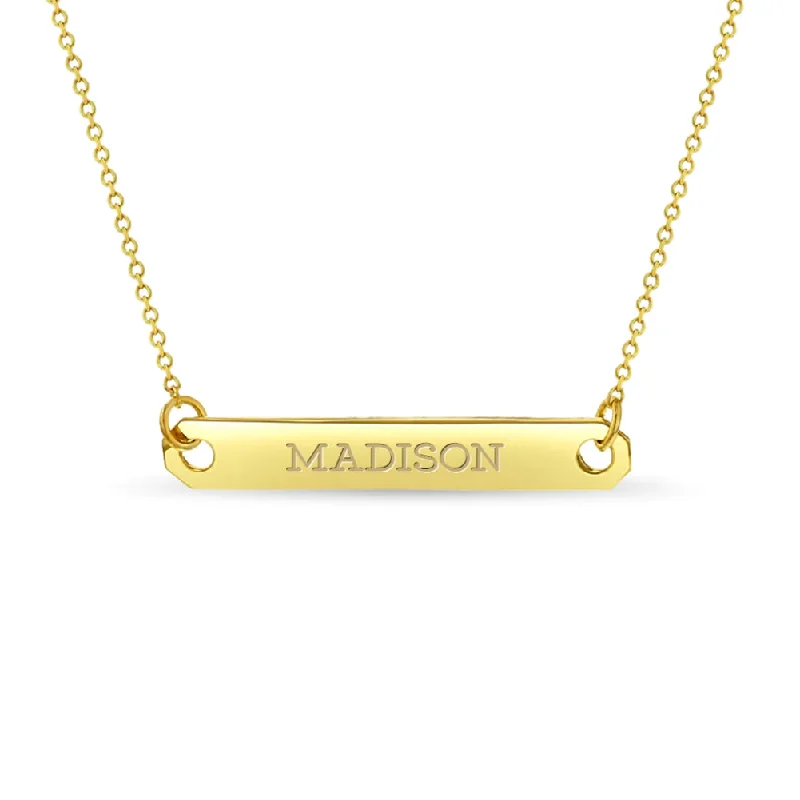 Your Perfect Accessory Now At The Best Price 14k Gold Polished Engravable Bar 16" Kids / Teen Pendant/Necklace
