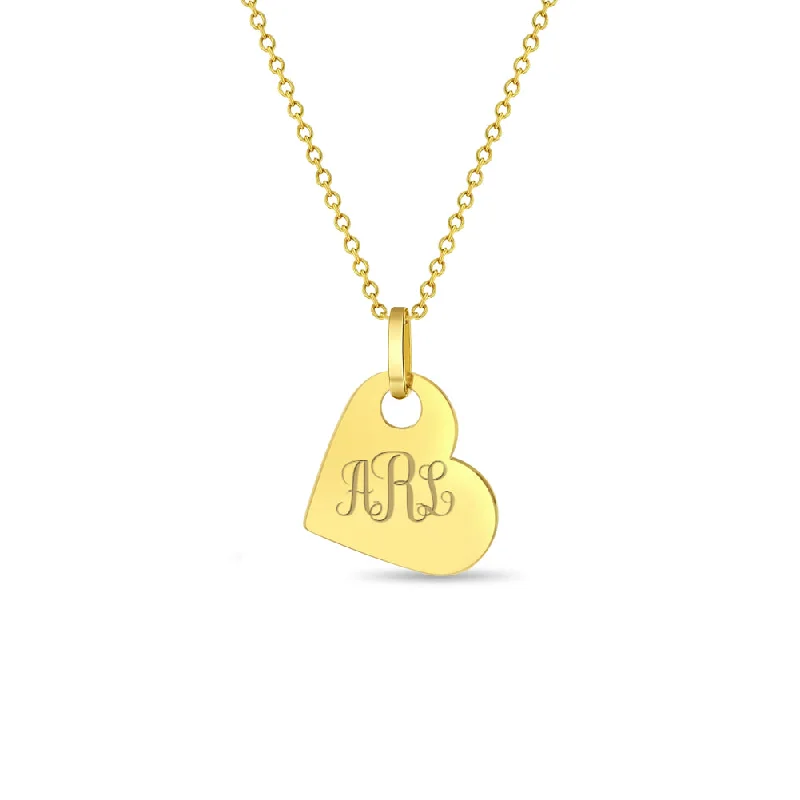 Shop Jewelry That Shines Without The High Price 14k Gold Polished Tilted Heart Kids / Children's / Girls Pendant/Necklace