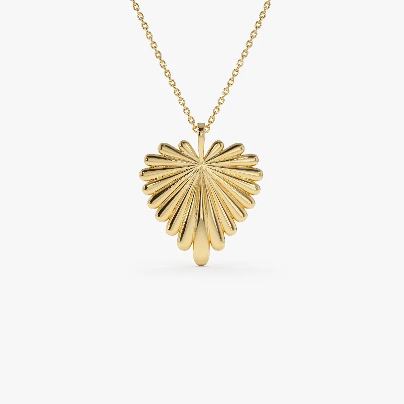 Sparkle On A Budget – Fine Jewelry For Less 14K Solid Gold Sunburst Heart Necklace