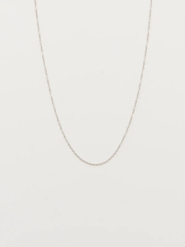Seasonal Jewelry Sale – Upgrade Your Collection 14K White Gold 18" Simple Necklace