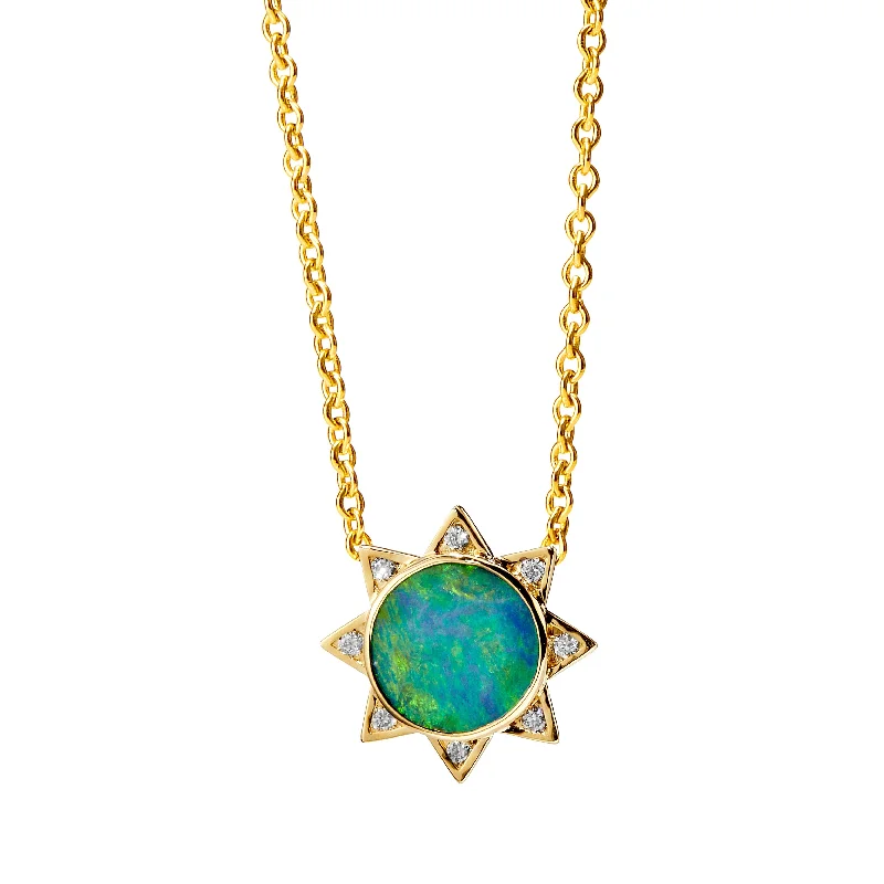 Fashion-Forward Geometric Jewelry For Contemporary Style Cosmic Opal Necklace