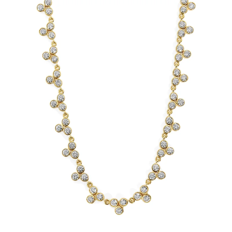 Classic And Modern Jewelry Styles On Sale Three Bezel Cosmic Necklace