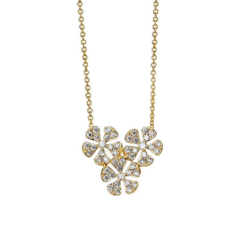 Special Offers On Handcrafted And Designer Jewelry Three Flower Diamond Necklace