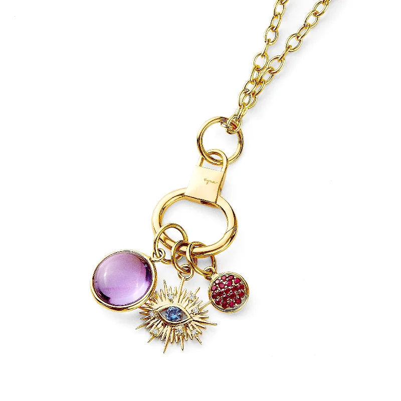 Bohemian-Inspired Jewelry For Free-Spirited Fashion Evil Eye Chakra Charm Necklace