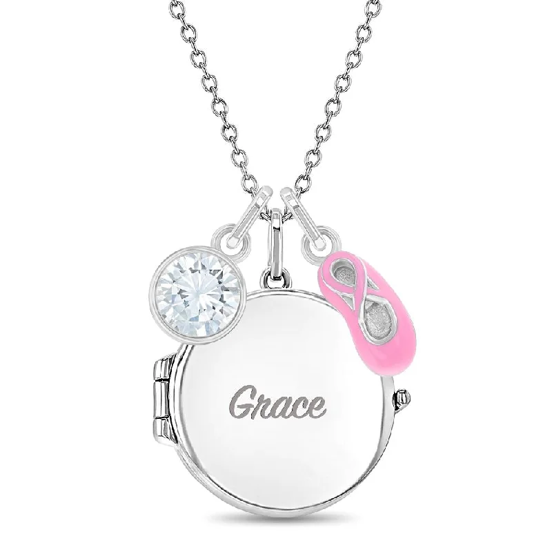 Trending Jewelry Styles Now At Limited-Time Discounts Beautiful Dancer Kids / Children's / Girls Round Pendant/Necklace With Charms - Sterling Silver