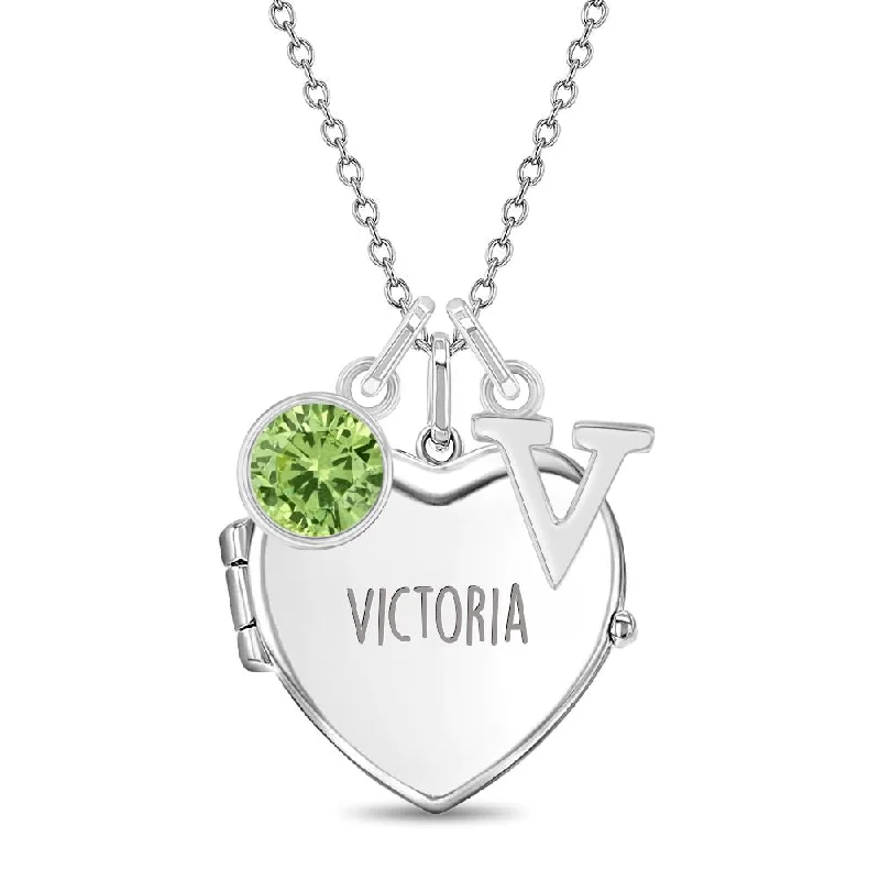 Special Jewelry Deals – Upgrade Your Collection Classic Personalized Kids / Teen Heart Pendant/Necklace With Charms - Sterling Silver