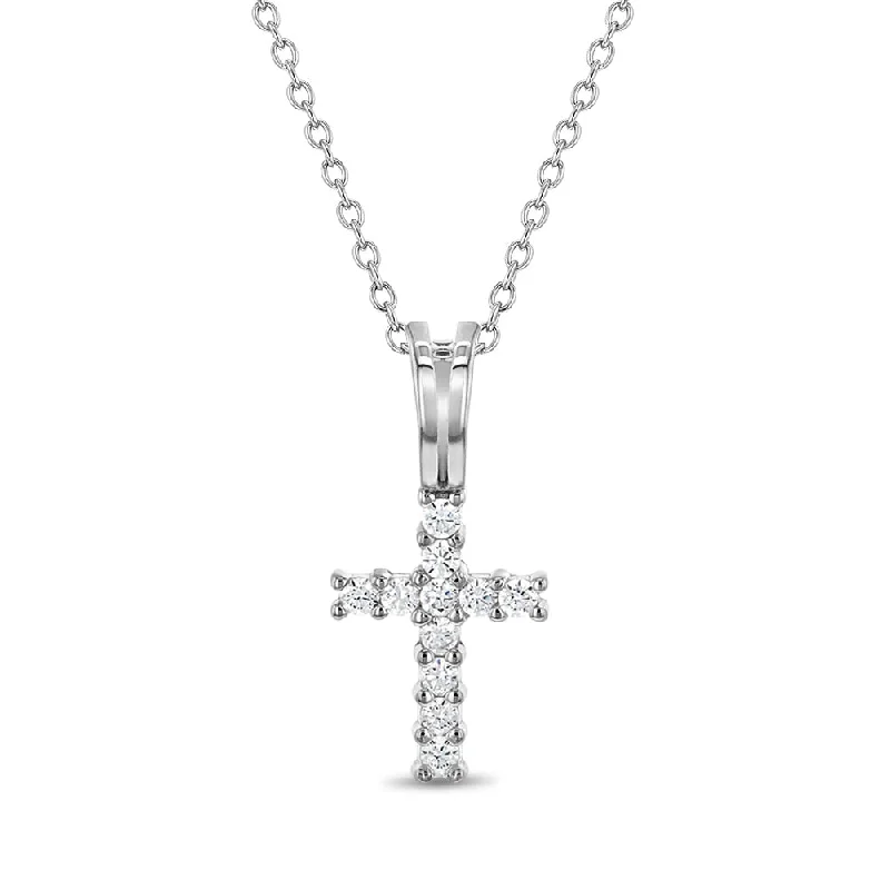 Huge Savings On Premium Jewelry Styles CZ Cross 14mm Toddler/Kids/Girls Necklace Religious - Sterling Silver