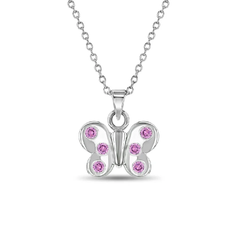 Elegant Necklaces And Bracelets At Limited-Time Offers Fluttering Butterfly Kids / Children's / Girls Pendant/Necklace - Sterling Silver