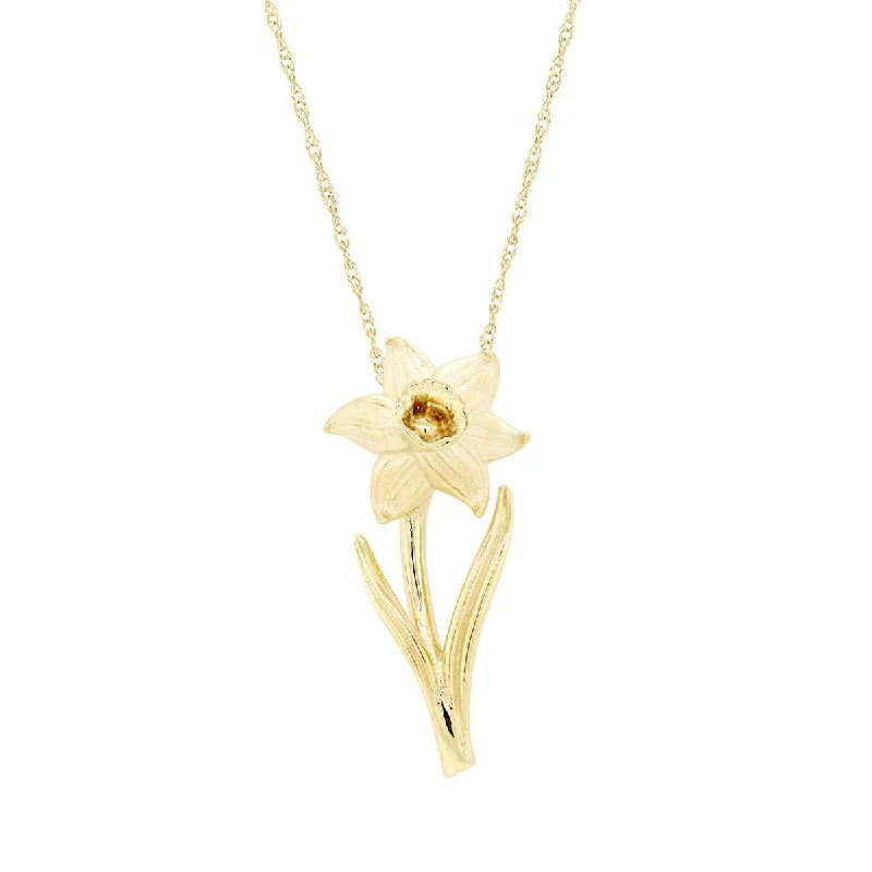 Luxury Jewelry Without The Luxury Price Tag DAFFODIL FLOWER PENDANT NECKLACE
