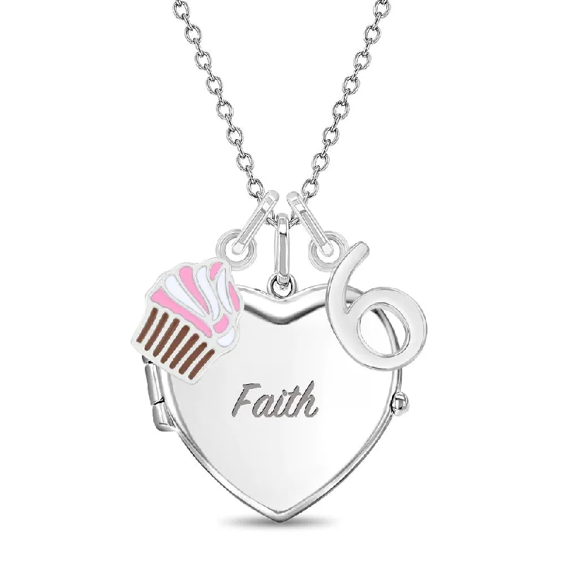 Limited Stock On Premium Jewelry At Low Prices Happy Birthday Kids / Children's / Girls Heart Pendant/Necklace With Charms - Sterling Silver