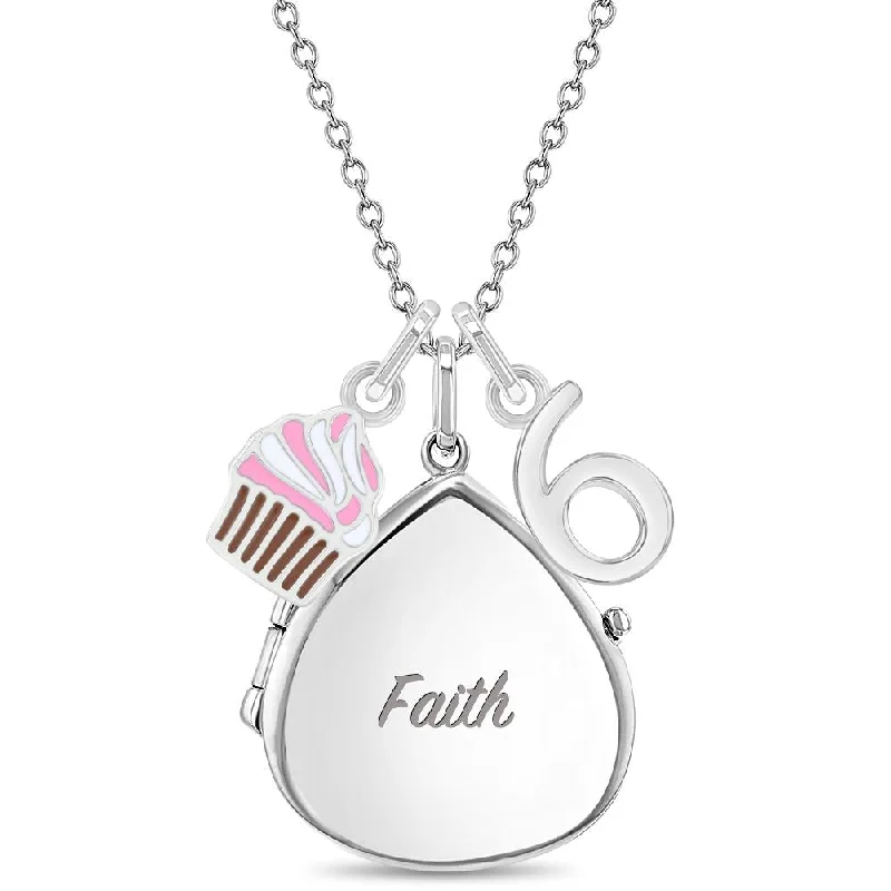Make Your Outfit Shine With Discounted Jewelry Happy Birthday Kids / Children's / Girls Pear Pendant/Necklace With Charms - Sterling Silver
