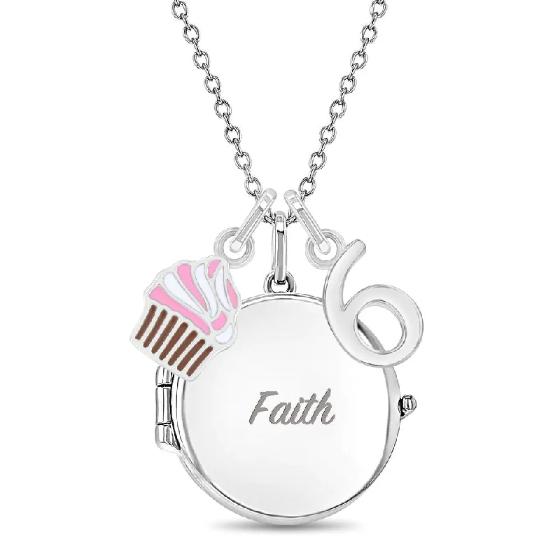 Elegant Jewelry, Exclusive Prices – Shop Now Happy Birthday Kids / Children's / Girls Round Pendant/Necklace With Charms - Sterling Silver